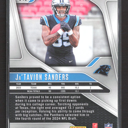 2024 Panini Prizm Football Ja'Tavion Sanders #343 Pink RC