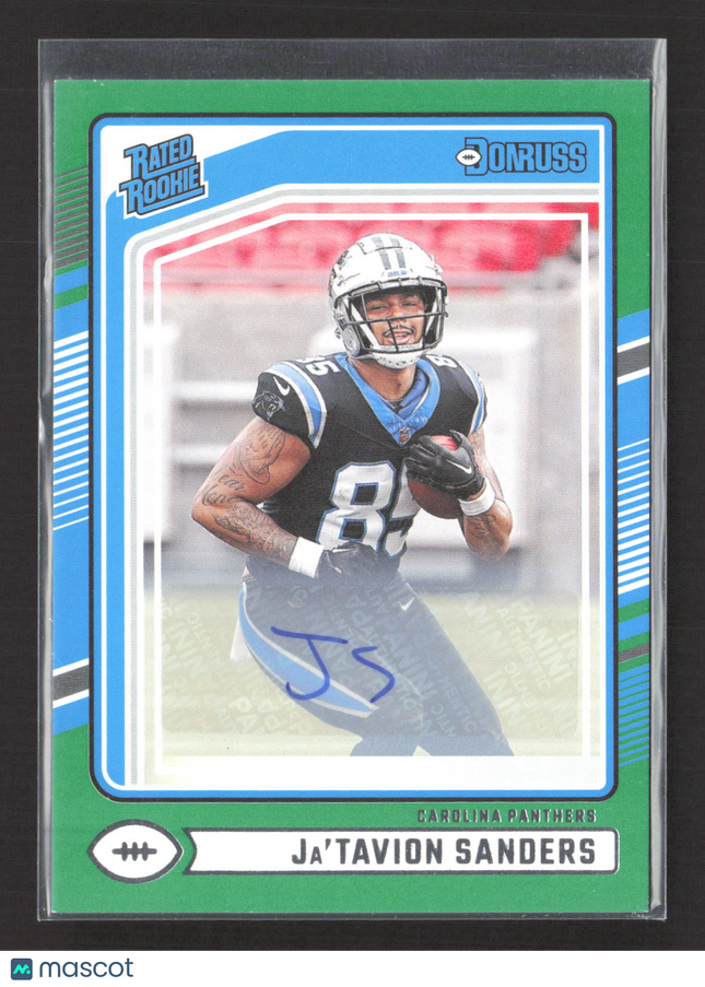 2024 Panini Donruss Ja'Tavion Sanders #317 Green Auto
