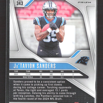 2024 Panini Prizm Ja'Tavion Sanders #343 RC Silver