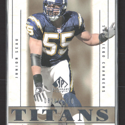 2002 Upper Deck SP Legendary Cuts Titans of the Gridiron Junior Seau #108 /1500