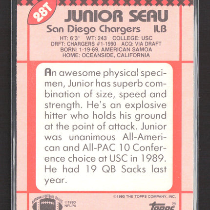 1990 Topps Traded Junior Seau #28T