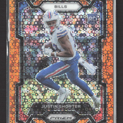 2023 Panini Prizm Justin Shorter #310 Orange Disco RC