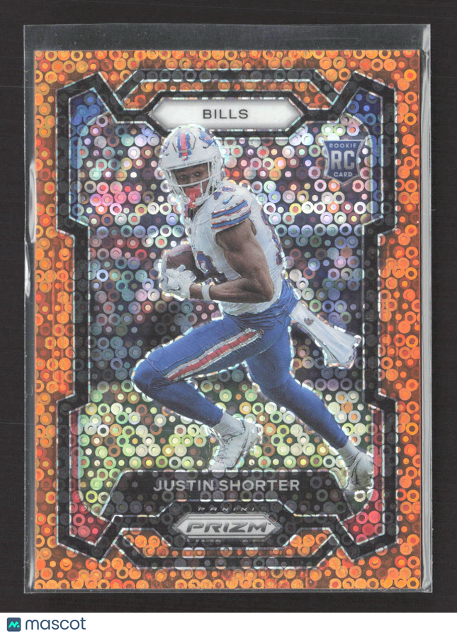 2023 Panini Prizm Justin Shorter #310 Orange Disco RC