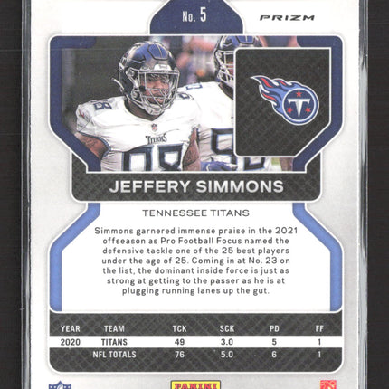 2021 Panini Prizm Jeffery Simmons #5 Silver