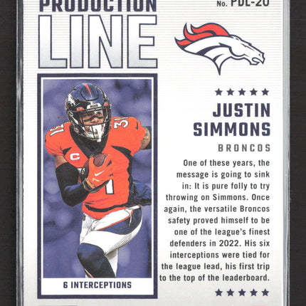 2023 Panini Donruss Production Line Justin Simmons #PDL-20