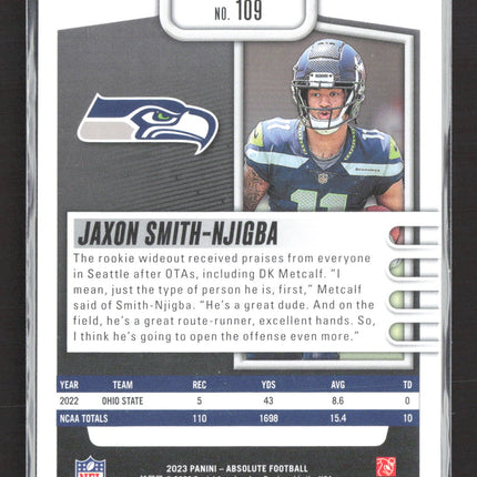 2023 Panini Absolute Football Jaxon Smith-Njigba #109 RC