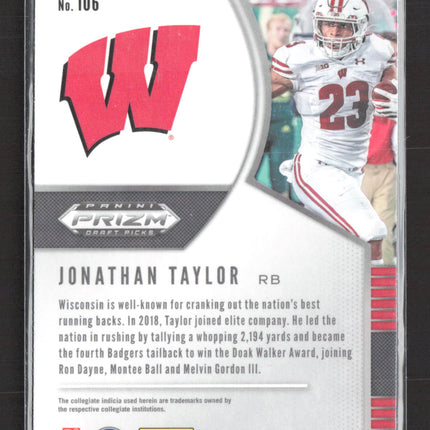 2020 Panini Prizm Draft Picks Jonathan Taylor #106 RC
