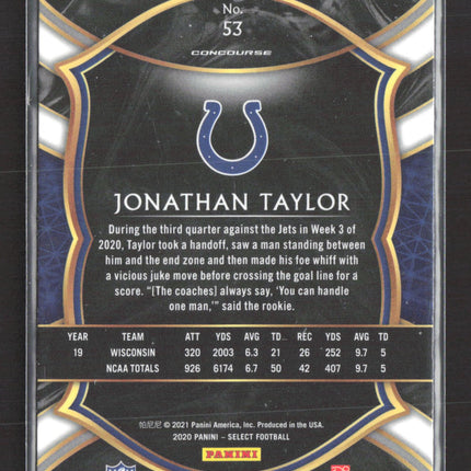 2021 Panini Select Concourse Jonathan Taylor #53 RC