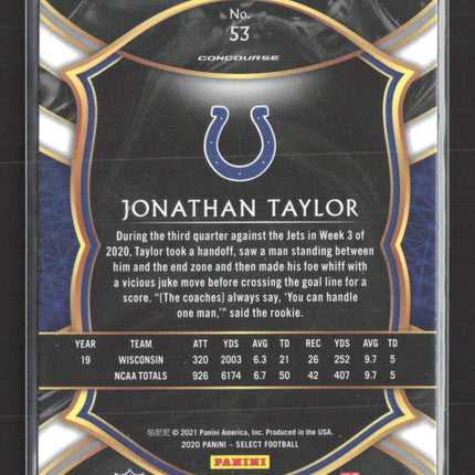 2021 Panini Select Concourse Jonathan Taylor #53 RC