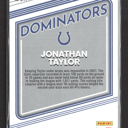 2022 Panini Donruss Dominators Jonathan Taylor #D11 Holo