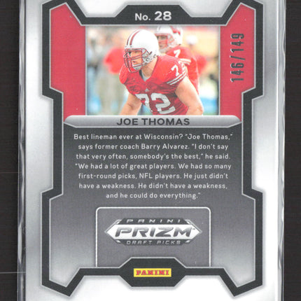 2024 Panini Prizm Draft Picks Joe Thomas #28 Purple Ice 146/149