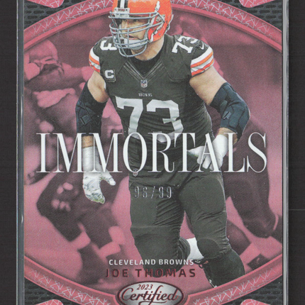 2023 Panini Certified Immortals Joe Thomas #I-13 Pink 98/99