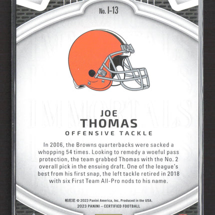 2023 Panini Certified Immortals Joe Thomas #I-13 Pink 98/99