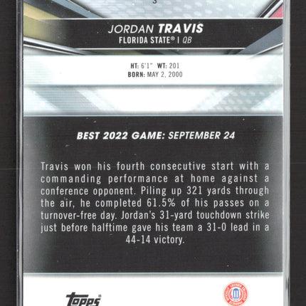 2022 Bowman University Jordan Travis #3 Speckle Refractor
