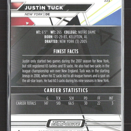 2024 Topps Composite Finest Justin Tuck #223 X-Fractor Refractor