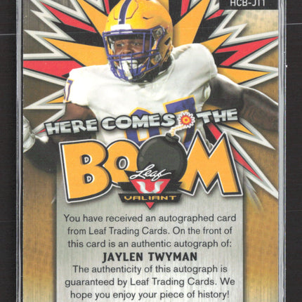 2021 Leaf Valiant Here Comes The Boom Jaylen Twyman #HCB-JT1 Purple 24/25 Auto