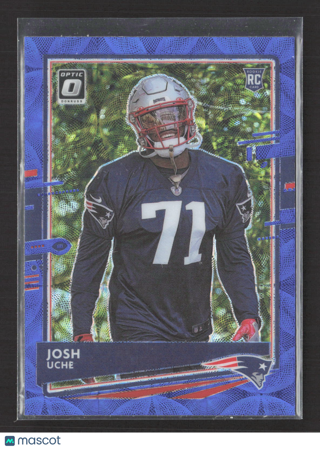 2020 Panini Donruss Optic Prizm Josh Uche #157 Blue Scope RC