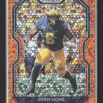 2020 Panini Prizm Josh Uche #369 Orange Disco RC