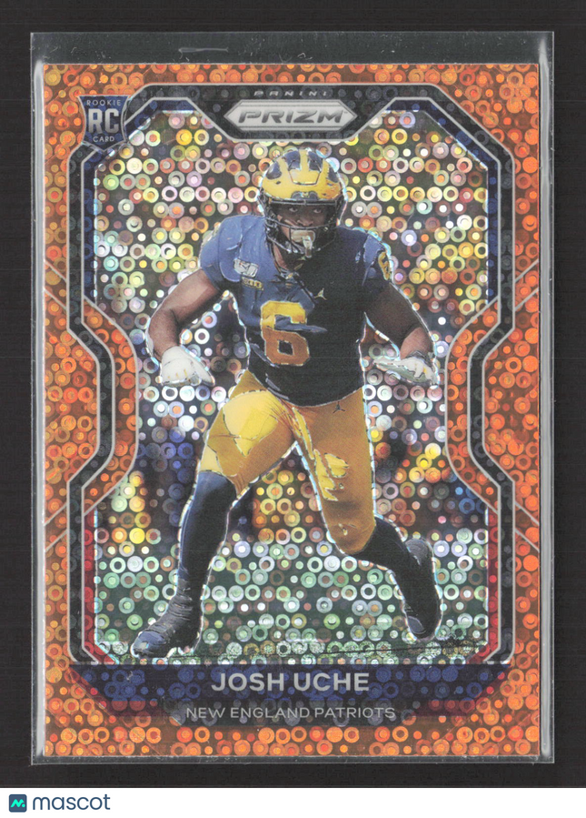 2020 Panini Prizm Josh Uche #369 Orange Disco RC