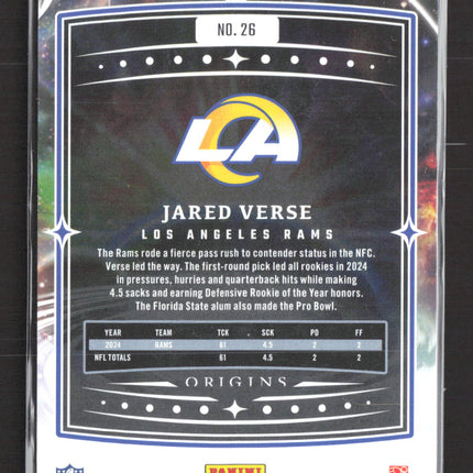 2025 Panini Origins Jared Verse #26 Red 134/225