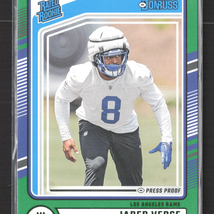 2024 Panini Donruss Football Jared Verse #341 Green Press Proof
