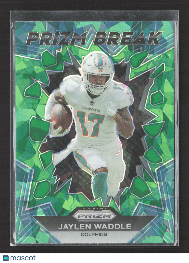 2023 Panini Prizm Prizm Break Jaylen Waddle #PB-7 Green Ice