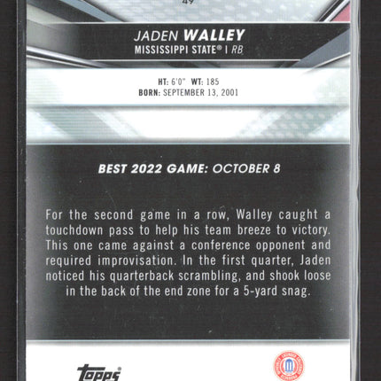 2022 Bowman University Jaden Walley #49