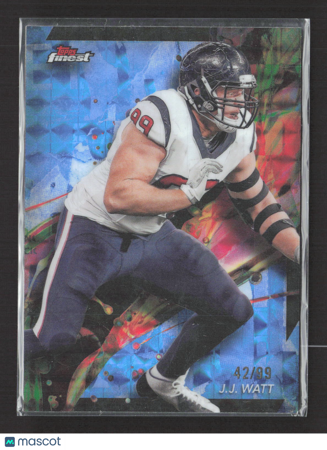 2024 Topps Finest J.J. Watt #32 Blue Xfractor 42/99