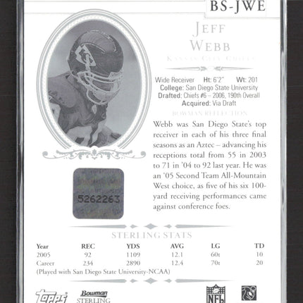 2006 Bowman Sterling Jeff Webb #BS-JWE / Auto