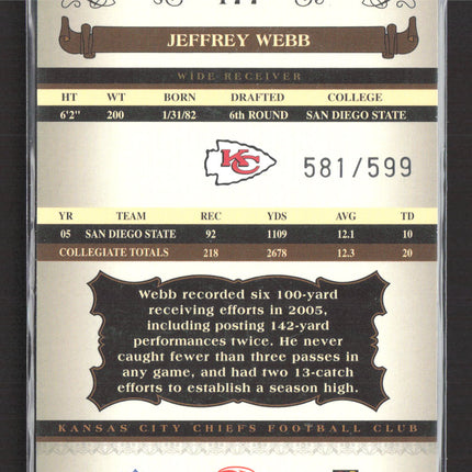 2006 Donruss Classics Jeffrey Webb #177 Auto