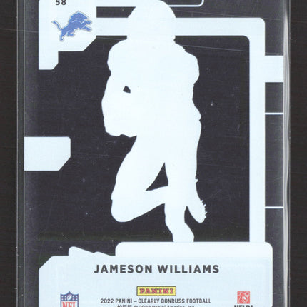 2023 Panini Clearly Donruss Jameson Williams #58