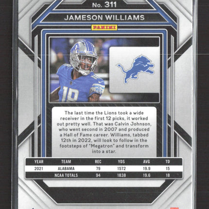 2023 Panini Prizm Jameson Williams #311 RC