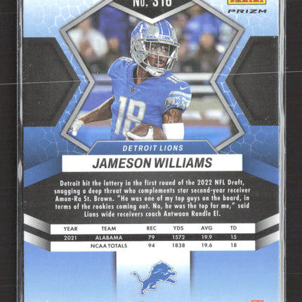 2022 Panini Mosaic Jameson Williams #316 Pink Camo Prizm RC