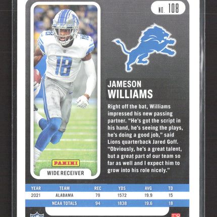2022 Panini Absolute Football Jameson Williams #108 RC