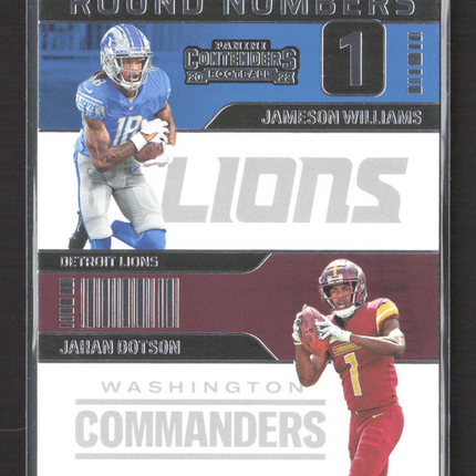 2023 Panini Contenders Round Numbers Jameson Williams Jahan Dotson #RN-WD