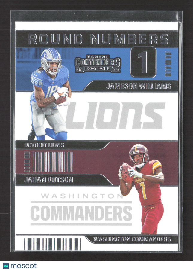 2023 Panini Contenders Round Numbers Jameson Williams Jahan Dotson #RN-WD