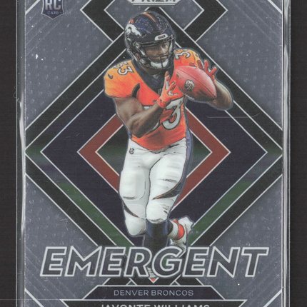 2021 Panini Prizm Emergent Javonte Williams #E-15 RC