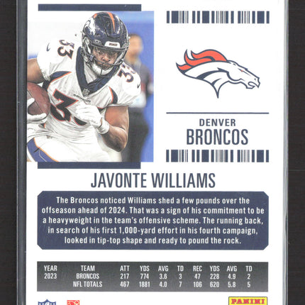 2025 Panini Contenders Football Playoff Ticket Javonte Williams #29 151/199