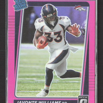 2021 Panini Donruss Optic Prizm Javonte Williams #215 Pink