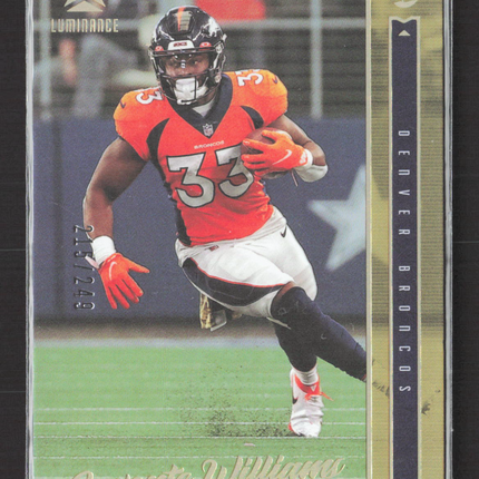 2022 Panini Luminance Javonte Williams #24 Gold /249