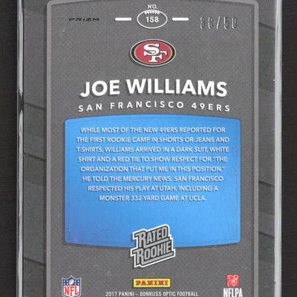 2017 Panini Donruss Optic Joe Williams #158 Purple Prizm 38/50