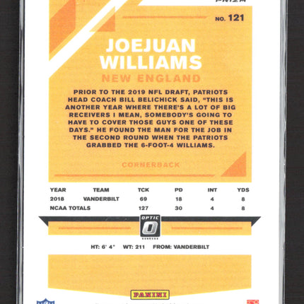 2019 Panini Donruss Optic Prizm Joejuan Williams #121 Bronze RC Auto