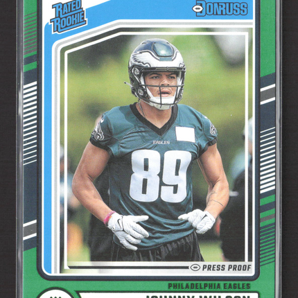 2024 Panini Donruss Football Johnny Wilson #307 Green Press Proof