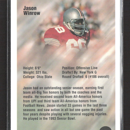 1994 Superior Rookies Jason Winrow #74 Auto