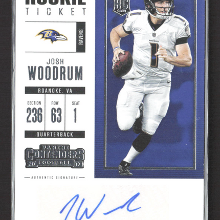 2017 Panini Contenders Football Josh Woodrum #295 RC Auto