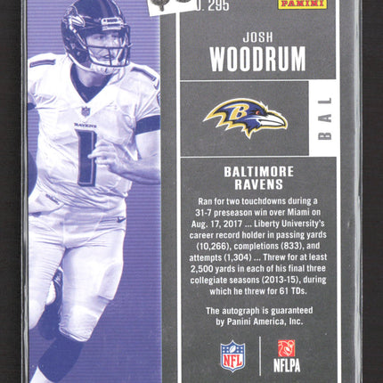 2017 Panini Contenders Football Josh Woodrum #295 RC Auto
