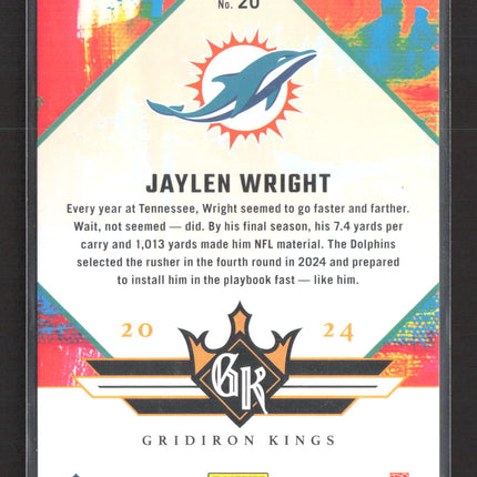 2024 Panini Donruss Gridiron Kings Jaylen Wright #20