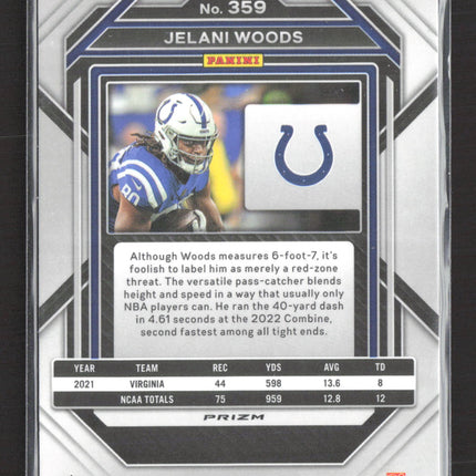 2023 Panini Prizm Jelani Woods #359 Green RC