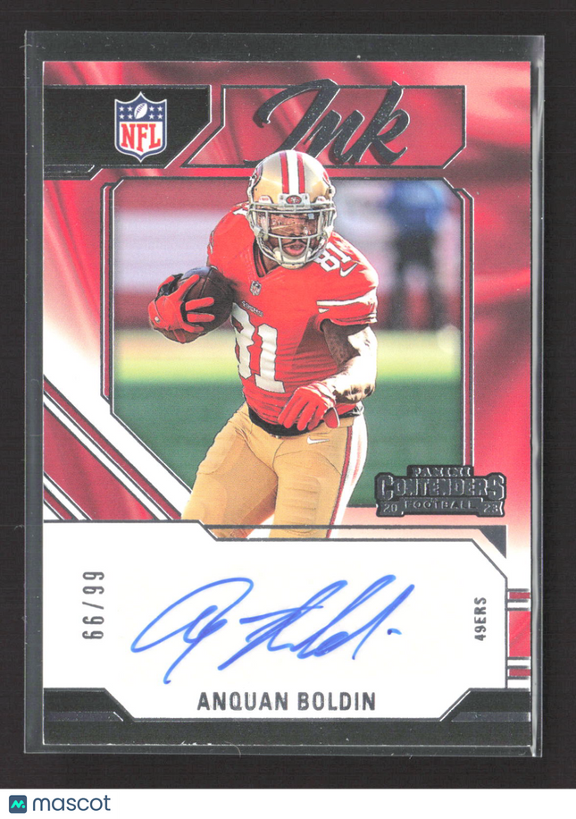 2023 Panini Contenders Football Ink Anquan Boldin #INK-AB Red 66/99 Auto