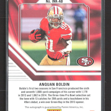 2023 Panini Contenders Football Ink Anquan Boldin #INK-AB Red 66/99 Auto